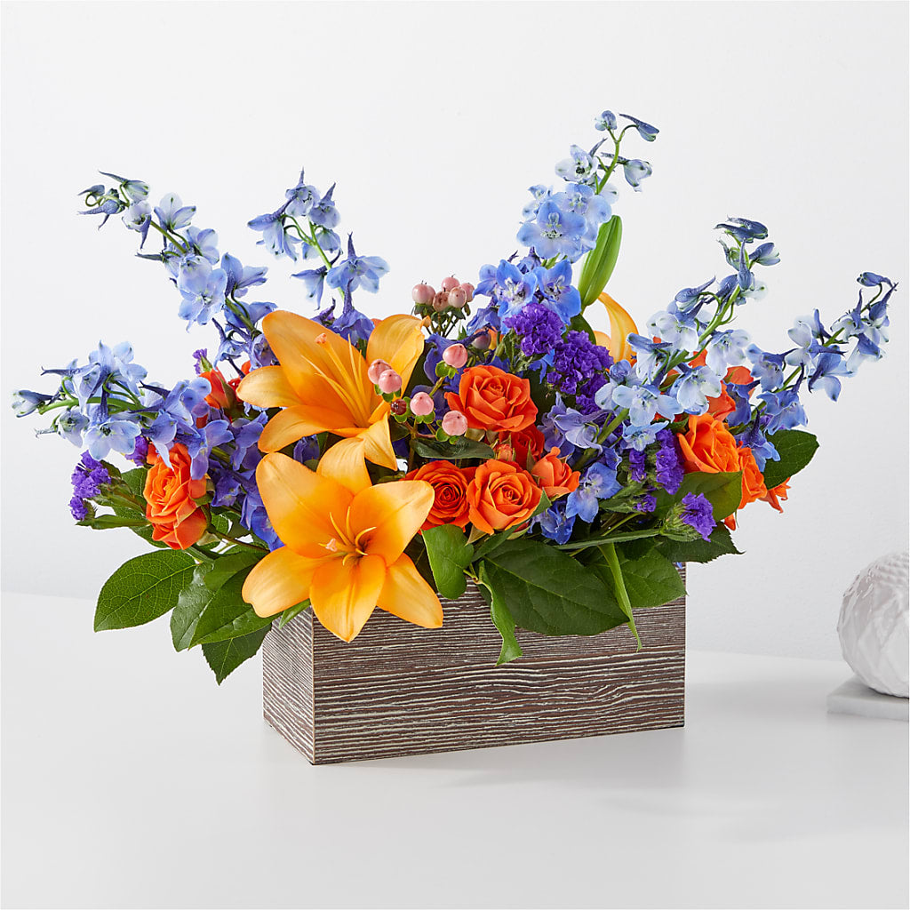 Radiant Citrus Box Bouquet – Flowers By Van Brunt, Long Branch NJ
