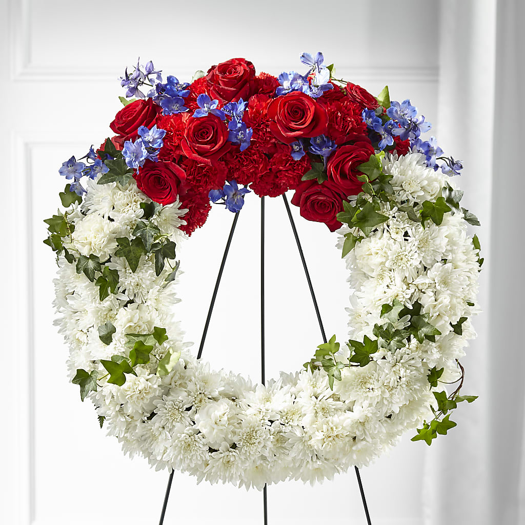 Patriotic Passion Wreath – Flowers By Van Brunt, Long Branch NJ
