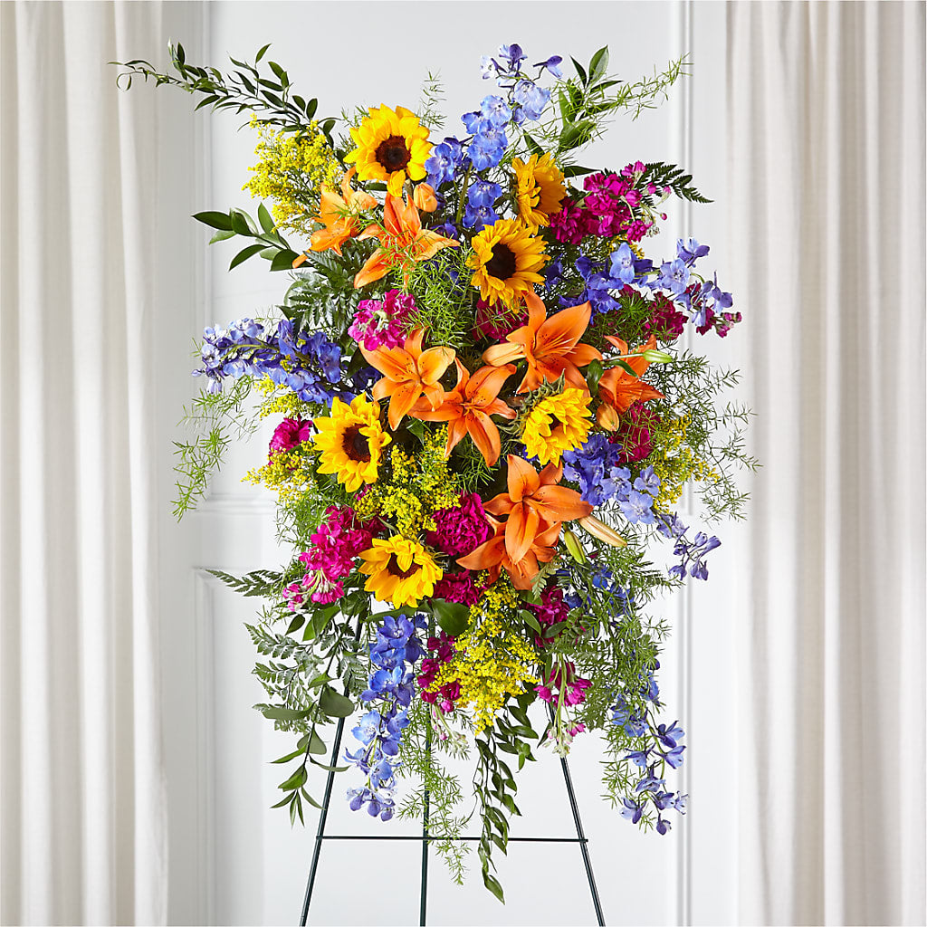 Sunlit Memories Standing Spray (Standard) – Flowers By Van Brunt, Long Branch NJ