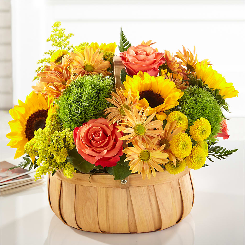 Harvest Sunflower Basket – Flowers By Van Brunt, Long Branch NJ
