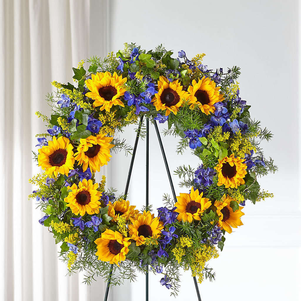 Bright Rays Wreath – Flowers By Van Brunt, Long Branch NJ