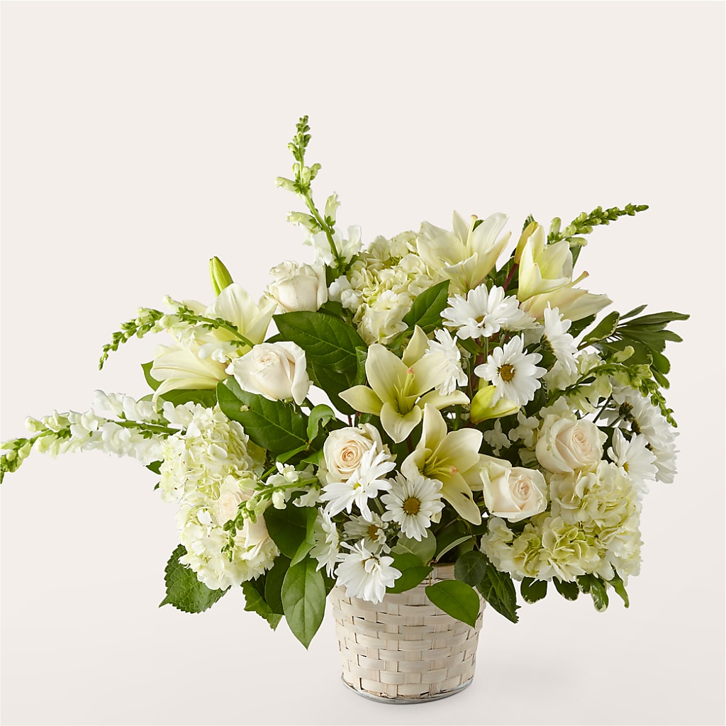 Ivory Elegance Floral Basket – Flowers By Van Brunt, Long Branch NJ