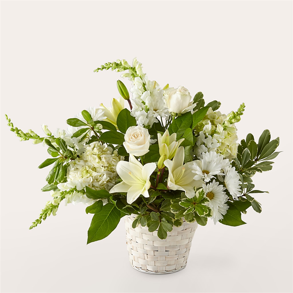 Ivory Elegance Floral Basket – Flowers By Van Brunt, Long Branch NJ