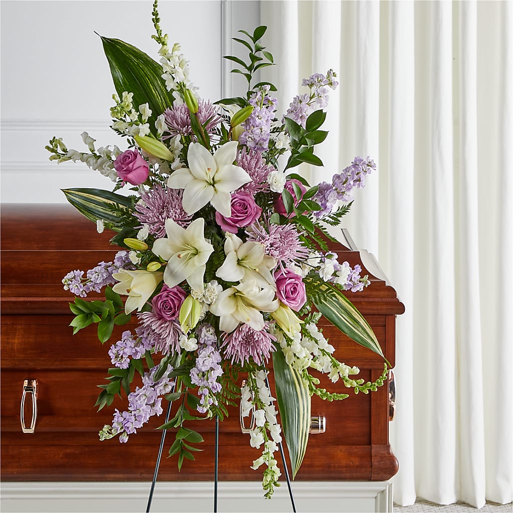 Grateful Hearts Standing Spray – Flowers By Van Brunt, Long Branch NJ