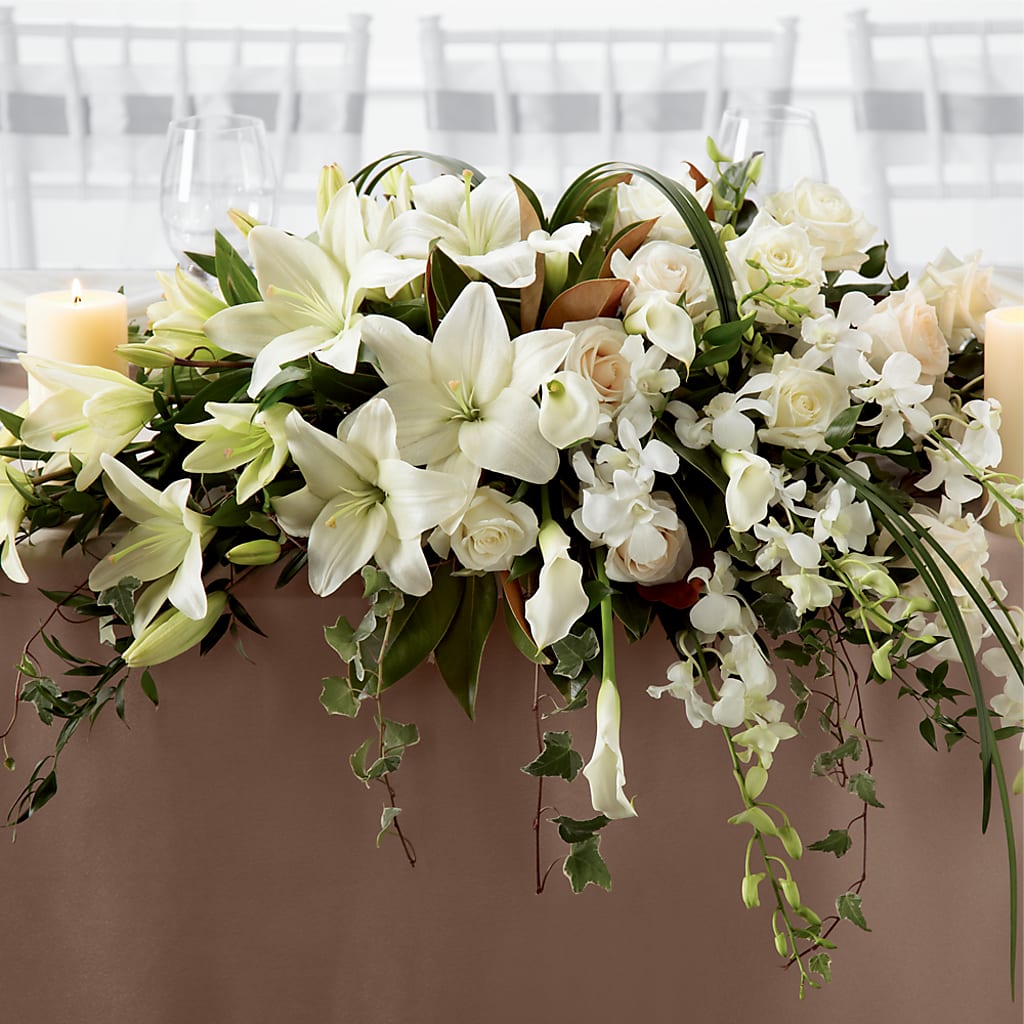 White Linen Arrangement – Flowers By Van Brunt, Long Branch NJ