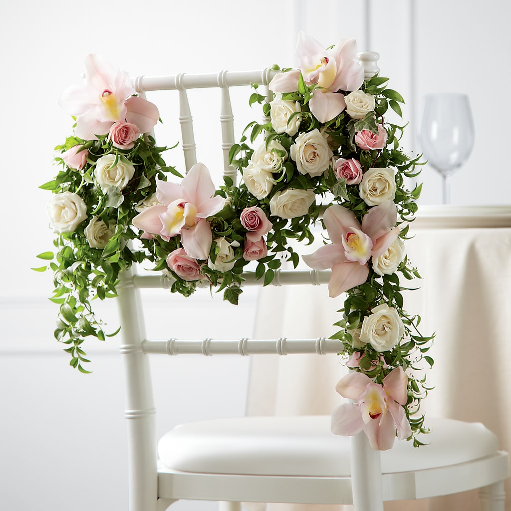 Orchid Rose Chair Décor – Flowers By Van Brunt, Long Branch NJ