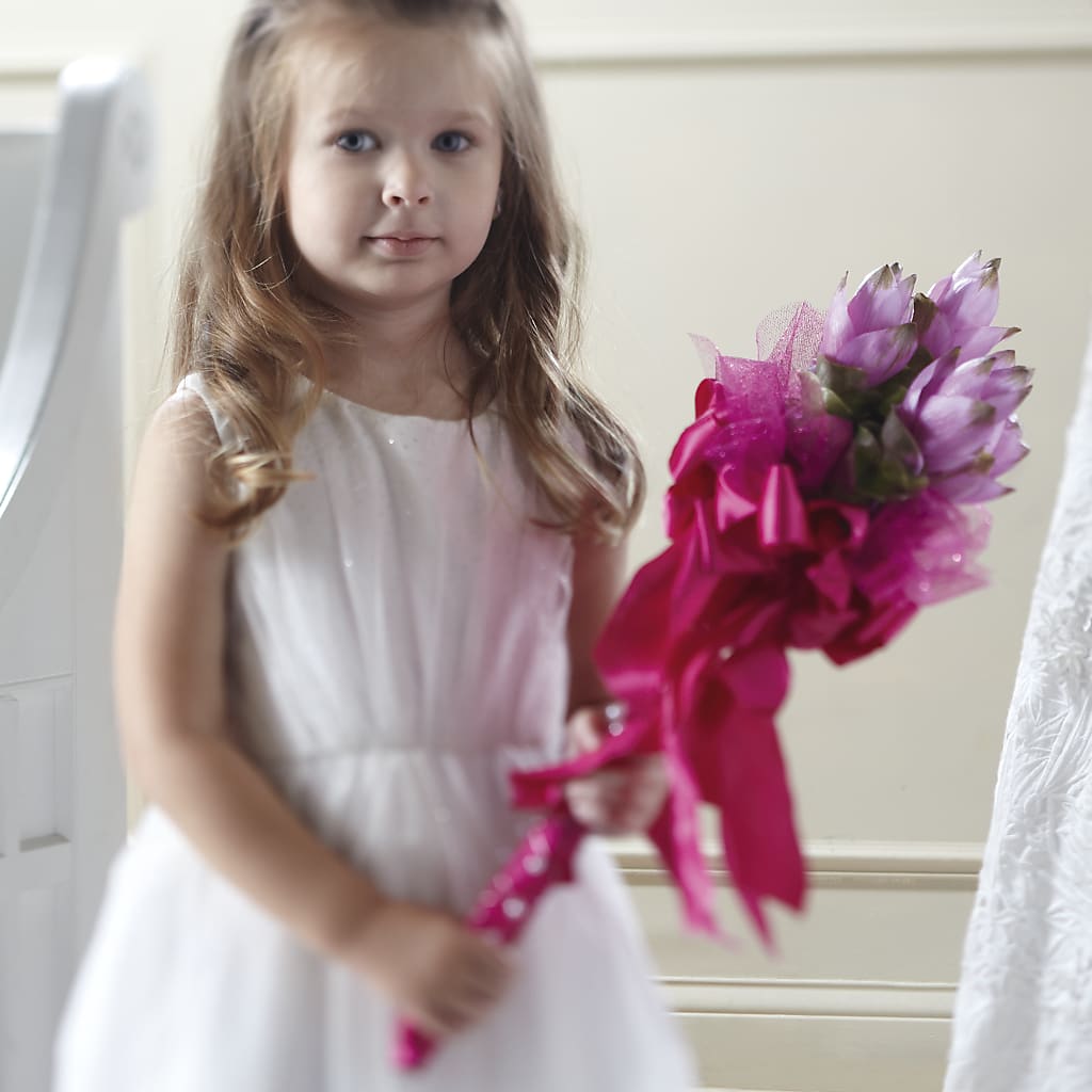 Sparkle Pink Flower Girl Bouquet – Flowers By Van Brunt, Long Branch NJ