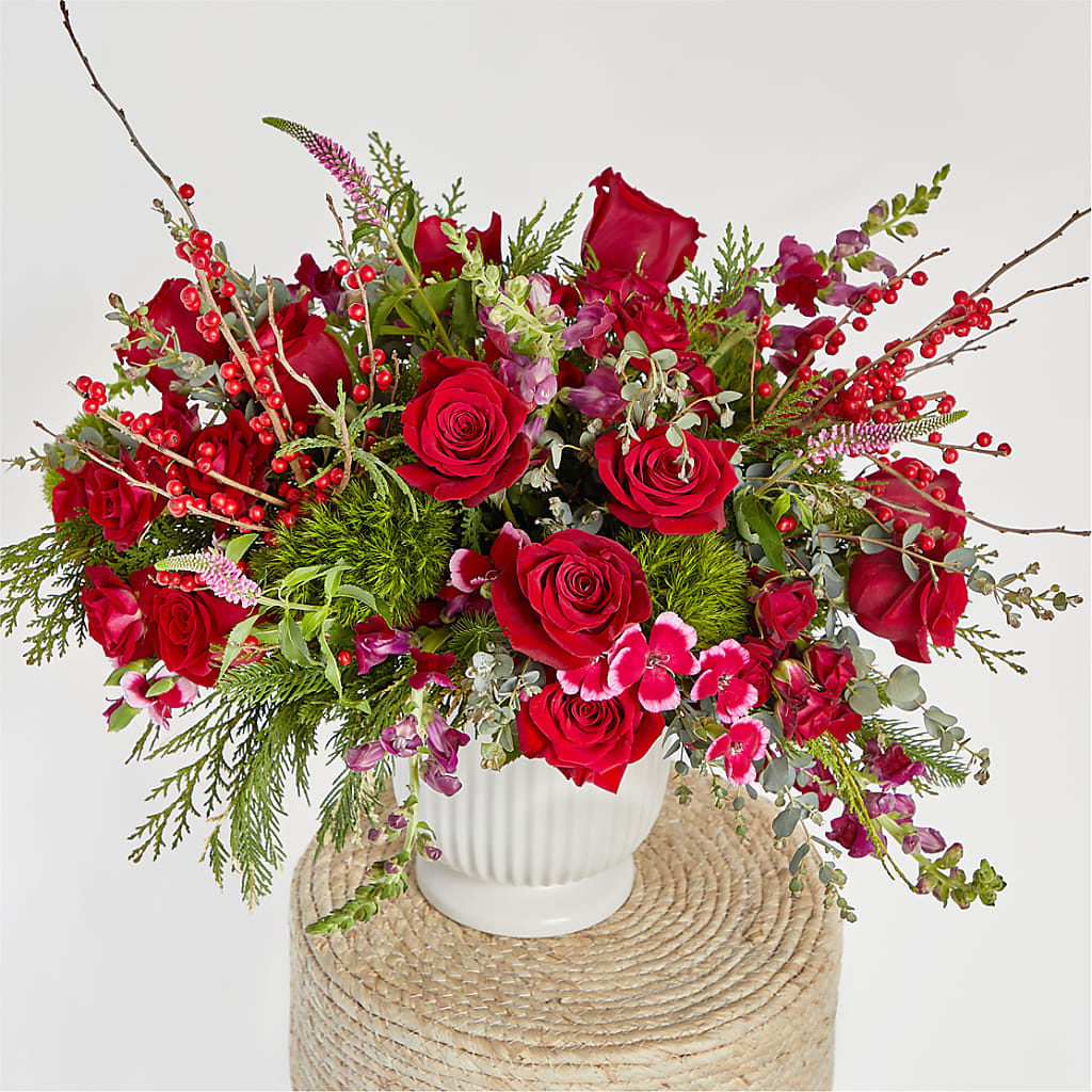 Big Red Bow Bouquet –  Flowers By Van Brunt, Long Branch NJ