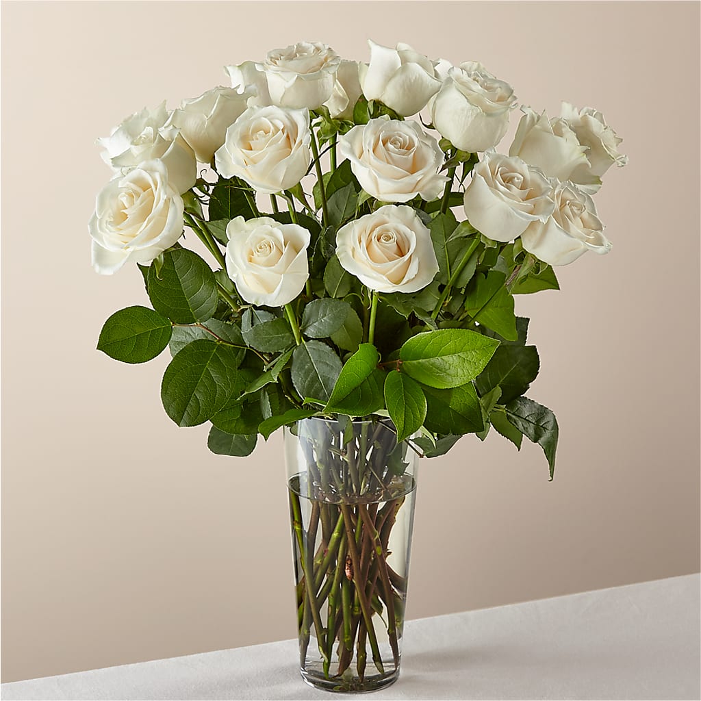 Long Stem White Rose Bouquet –  Flowers By Van Brunt, Long Branch NJ