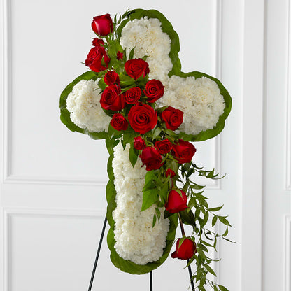 Floral Cross Easel –  Flowers By Van Brunt, Long Branch NJ