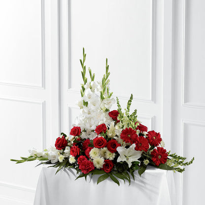 Crimson & White Arrangement –  Flowers By Van Brunt, Long Branch NJ