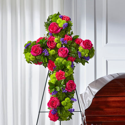 Tribute Rose Floral Cross –  Flowers By Van Brunt, Long Branch NJ