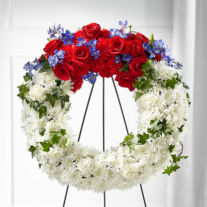 Patriotic Passion Wreath –  Flowers By Van Brunt, Long Branch NJ