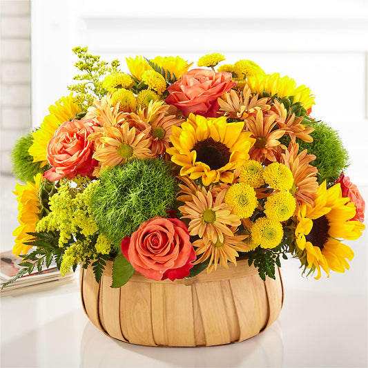 Harvest Sunflower Basket –  Flowers By Van Brunt, Long Branch NJ
