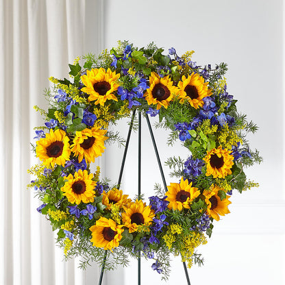 Bright Rays Wreath –  Flowers By Van Brunt, Long Branch NJ