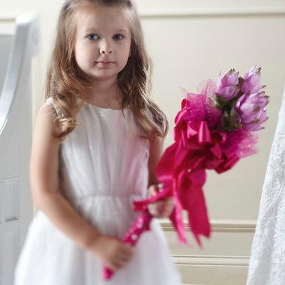 Sparkle Pink Flower Girl Bouquet –  Flowers By Van Brunt, Long Branch NJ